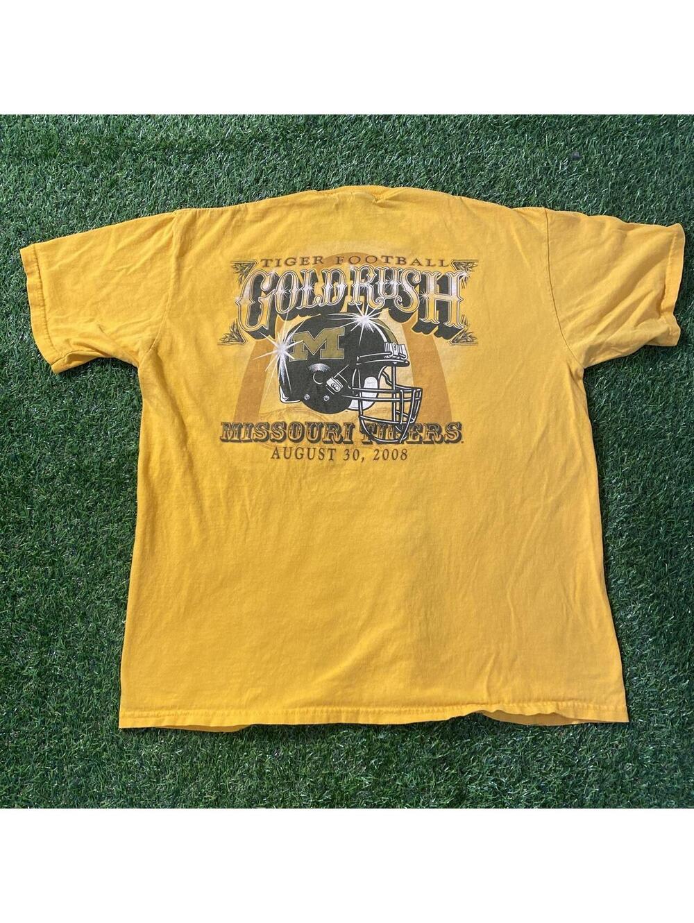 Vintage Y2K Missouri Tigers 2008 Gold Rush NCAA T-shirt